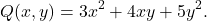 \[Q(x,y)=3x^{2}+4xy+5y^{2}.\]
