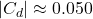 |C_d|\approx 0.050