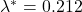 \lambda^* = 0.212