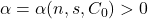\alpha = \alpha(n,s,C_0) > 0