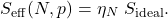 \begin{equation*}S_{\mathrm{eff}}(N,p)=\eta_N\ S_{\mathrm{ideal}}.\end{equation*}