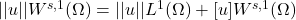 ||u||{W^{s,1}(\Omega)} = ||u||{L^1(\Omega)} + [u]{W^{s,1}(\Omega)}