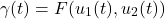 \[\gamma(t) = F(u_1(t),u_2(t))\]