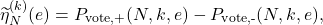 \begin{equation*}{\widetilde{\eta}}_N^{(k)}(e)=P_{\text{vote,+}}(N,k,e)-P_{\text{vote,-}}(N,k,e),\end{equation*}