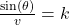 \frac{\sin(\theta)}{v} = k