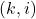(k, i)