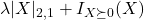 \lambda|X|_{2,1}+I_{X\succeq0}(X)