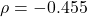 \rho = -0.455