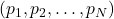 (p_1, p_2, \ldots, p_N)