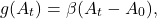 \[g(A_t) = \beta (A_t - A_0),\]