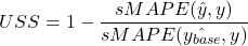 \[USS = 1 - \frac{sMAPE(\hat{y}, y)}{sMAPE(\hat{y_{base}}, y)}\]
