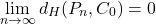 \[\lim_{n\to\infty} d_H(P_n, C_0) = 0\]