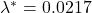\lambda^* = 0.0217