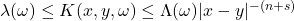\lambda(\omega) \leq K(x,y,\omega) \leq \Lambda(\omega)|x-y|^{-(n+s)}
