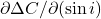 \partial\Delta C/\partial(\sin i)