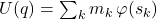 U(q) = \sum_k m_k\,\varphi(s_k)