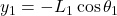 y_1 = -L_1 \cos\theta_1