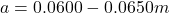 a=0.0600-0.0650m