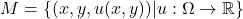 M = \{ (x,y,u(x,y)) | u:\Omega\rightarrow\mathbb{R} \}