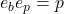 e_b≈e_p=p