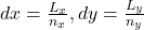 dx = \frac{L_x}{n_x}, dy = \frac{L_y}{n_y}