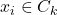 x_i \in C_k