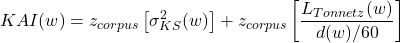 \[KAI(w) = z_{corpus}\left\lbrack \sigma_{KS}^{2}(w) \right\rbrack + z_{corpus}\left\lbrack \frac{L_{Tonnetz}(w)}{d(w)/60} \right\rbrack\]