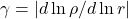 \gamma = |d\ln\rho / d\ln r|