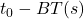 t_0 - BT(s)