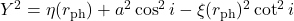 Y^2 = \eta(r_{\mathrm{ph}}) + a^2\cos^2 i - \xi(r_{\mathrm{ph}})^2\cot^2 i