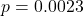 p = 0.0023