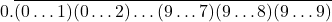 \[0.\overline{(0\ldots1)(0\ldots2)\ldots(9\ldots7)(9\ldots8)(9\ldots9)}\]