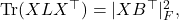 \operatorname{Tr}(XLX^\top)=|XB^\top|_F^2,