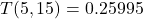 T(5,15)=0.25995