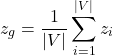 \begin{equation*}z_g = \frac{1}{|V|} \sum_{i=1}^{|V|} z_i\end{equation*}
