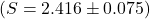 (S=2.416\pm0.075)