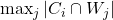\max_j |C_i \cap W_j|