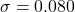 \sigma = 0.080
