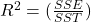 R^{2} = (\frac{SSE}{SST})