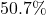 50.7\%