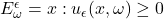 E^\epsilon_\omega = {x : u_\epsilon(x,\omega) \geq 0}