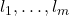 l_1, \dots , l_m