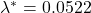\lambda^* = 0.0522
