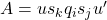 A = u s_k q_i s_j u'