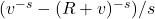 (v^{-s} - (R+v)^{-s})/s