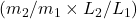 (m_2/m_1 \times L_2/L_1)