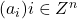 (a_i){i \in Z^n}