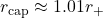 r_{\mathrm{cap}} \approx 1.01r_+