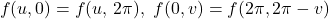 \[f(u,0)=f(u,\,2\pi),\ f(0,v)=f(2\pi,2\pi-v)\]