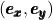 (\pmb{\bvec{e}_x}, \pmb{\bvec{e}_y})